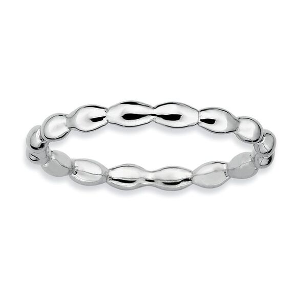 2.25mm Sterling Silver Stackable Rice Bead Band Size 10